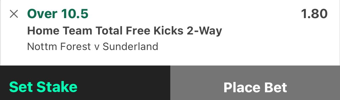 GoatPrediction's tweet image. Bet Of The Day🐐

Nottingham Forest O10.5 FKs✅