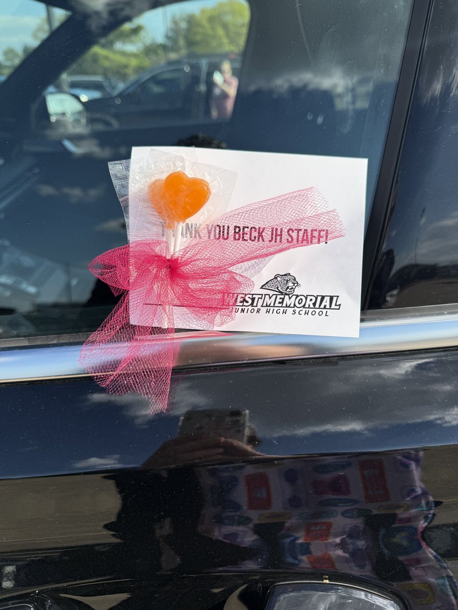 Thank you West Memorial JH for our thoughtful hand written notes &amp; sweet treats on our cars after school yesterday🫶🏼 <a href="/katyisd/">Katy ISD</a> #bestofBeck