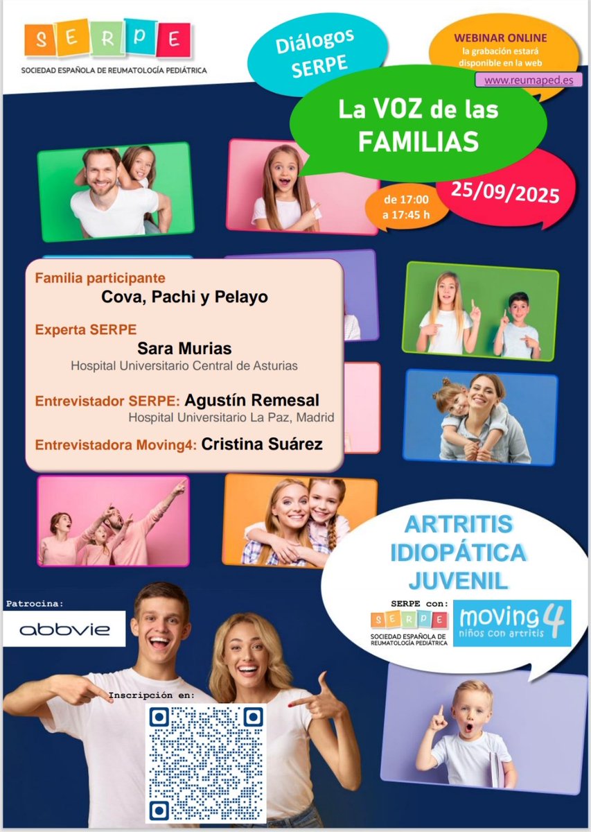 El primer Diálogo SERPE sobre AIJ fue un éxito.  Gracias a la participación de la familia, Moving4 y dos de nuestros socios. Pronto estará colgado en reumaped.es . Deseando compartimos la siguiente fecha! #reumaped