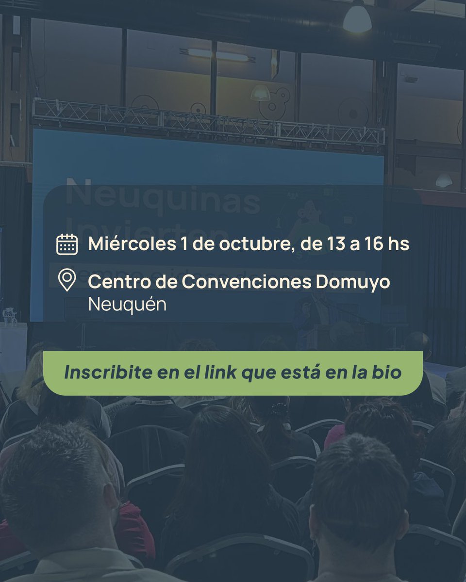 📈 Llega una nueva edición de “Neuquinas invierten: tiempo e idea de negocios”, destinado a emprendedoras y empresarias neuquinas.

Inscribite en este link 👇🏽

forms.gle/4D3TZ1hQDrtq7N…