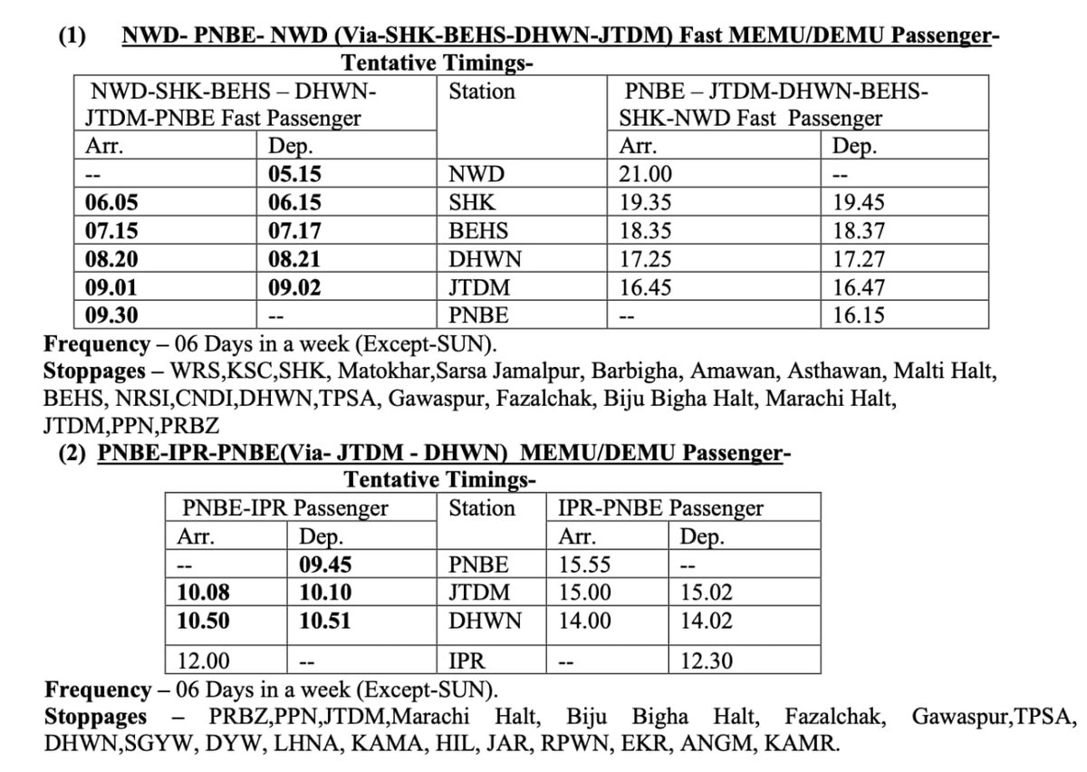 काफी प्रयास के बाद नवादा से पटना ट्रेन मिल गया। 🤩🤩🤎🚆

आज़ादी के 75 साल बाद ये पहला ट्रेन है।😓
खुशी के आंसू आ गया मुझे कसम से।

Thank you so much @adrm_dnr Sir
