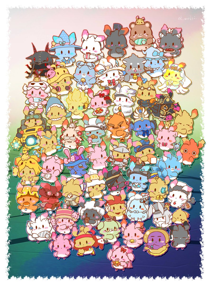 できました！
前回の38羽のラッピー達に+16羽と余計なもん3羽つけて、合計57羽のラッピーとなりましたきゅ！！参加してくれたラッピー様ありがとうございますきゅ！！！！！！