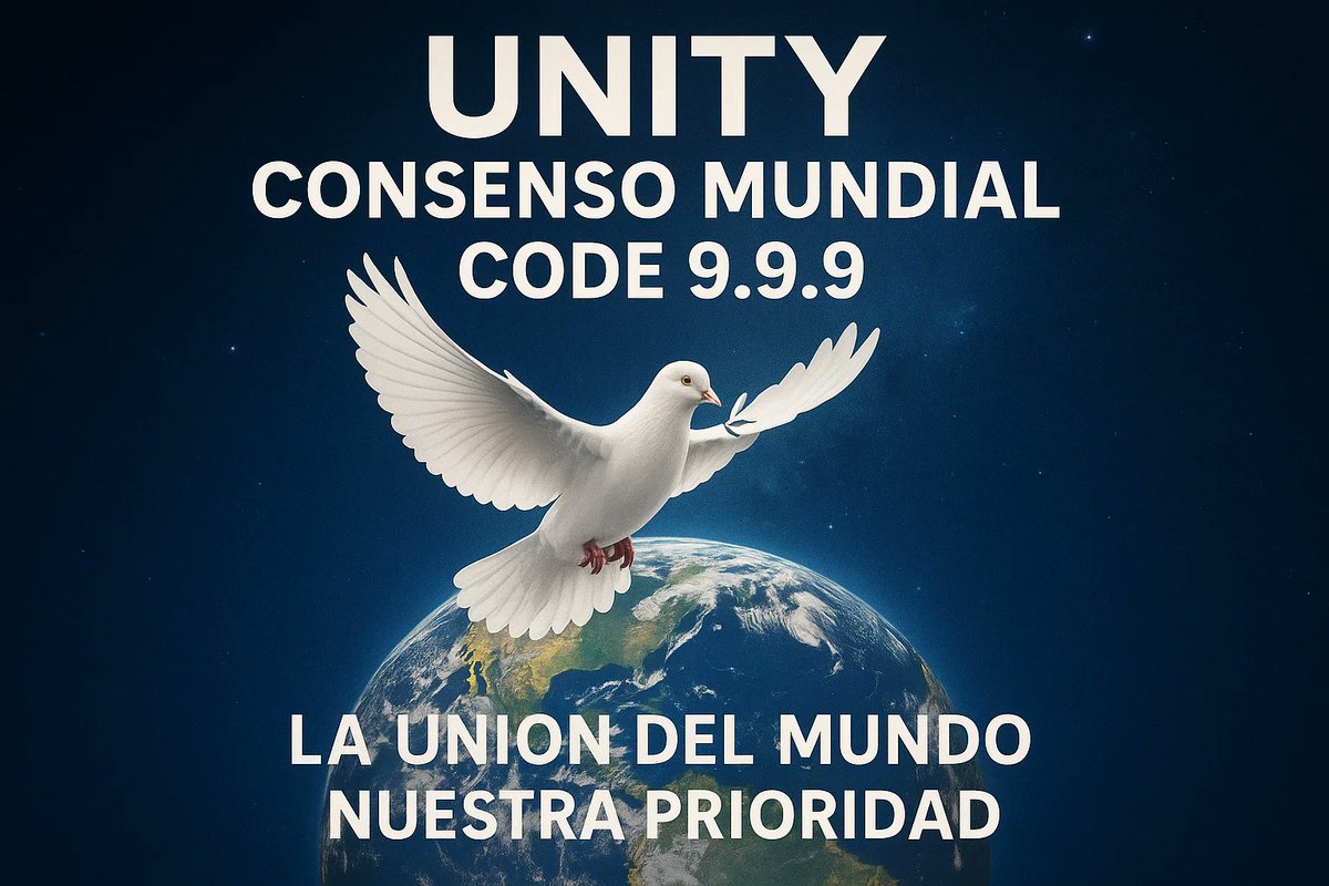 OrionisRex's tweet photo. :: CONSENSO MUNDIAL POR LA PAZ ::
🕊️🌍 Unidos por la paz, unidos por el futuro.
CODE 9.9.9 #UNITY Porque la unión del mundo es nuestra mayor fuerza. 💫
#CONSENSOMUNDIAL #PAZ #NOWARS #NOGUNS https://t.co/WdFxTtZO3X