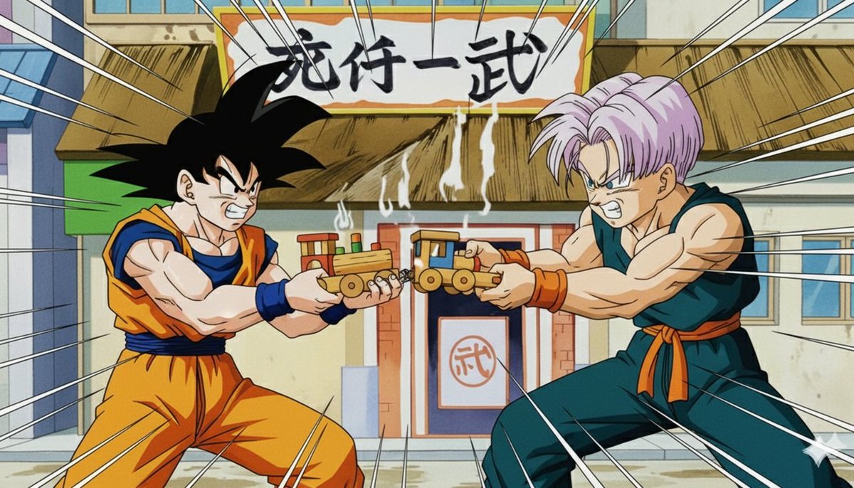 101Lonewolf's tweet photo. Goten and trunks tug of war over a toy.

(Via Google Gemini) 

#kidgoten #Songoten #Goten #KidTrunks #Trunks #DragonBallZ #Dbz #Anime #cool https://t.co/5nsBZs3HLR
