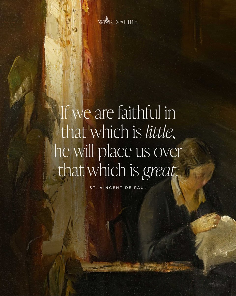 BishopBarron's tweet photo. “If we are faithful in that which is little, he will place us over that which is great.” —St. Vincent de Paul https://t.co/FGrJ6FaRRZ