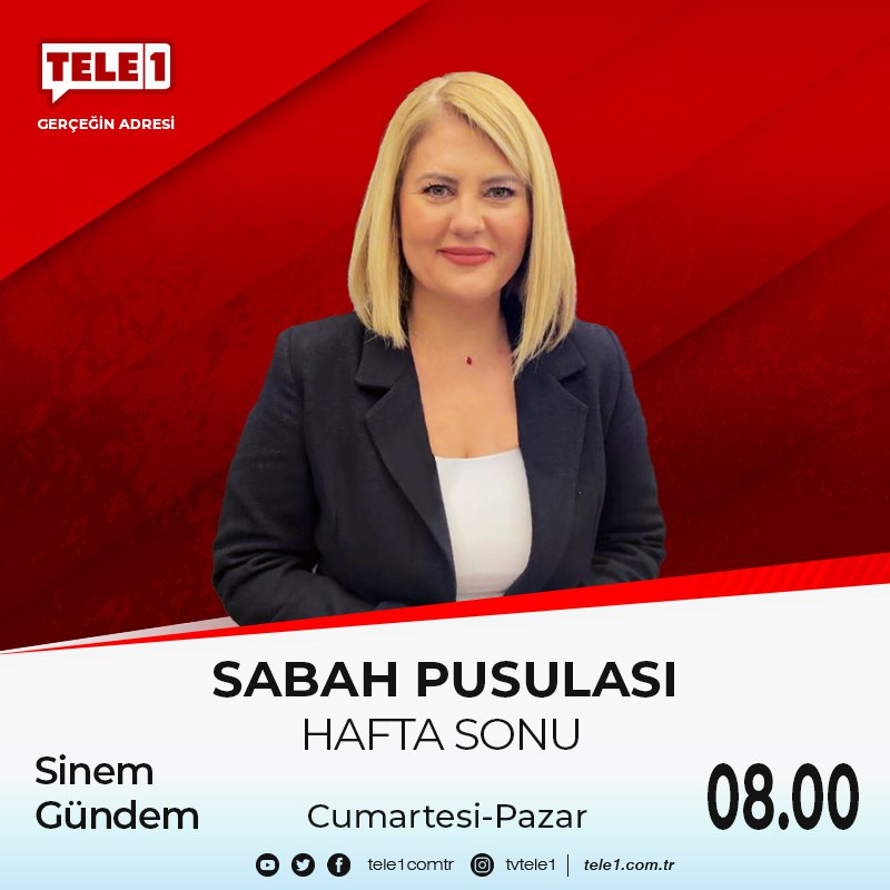 tele1comtr's tweet photo. ➤Gündemin sıcak başlıkları, sansürsüz ve güvenilir haber
@sinemgundemm
Sinem Gündem ile Sabah Pusulası Hafta Sonu az sonra Tele1’de!
Bugünün etiketi: #sarmal https://t.co/WQHoSwJJKN