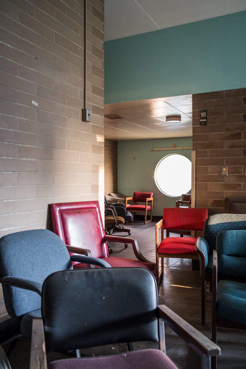Collection of chairs in New York psychiatric hospital