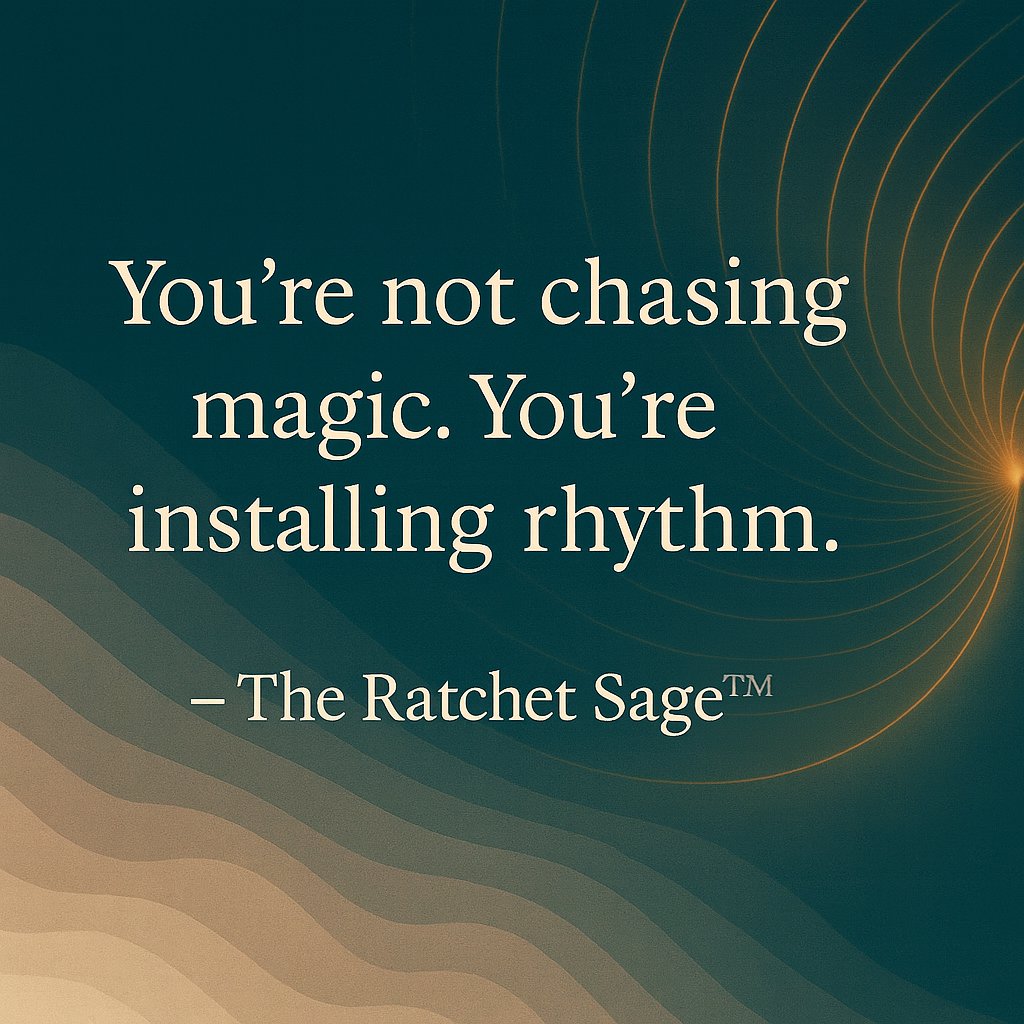 TheRatchetSage's tweet image. Flow isn’t magic. It’s rhythm, installed.
You’re the architect — not the chaser.
Yesterday I shared how clarity + context rebuilt one of my workflows.
💭 Where would installed rhythm protect your energy — so flow isn’t left to chance?
#FlowAsSystem #AIaugmentedCEO