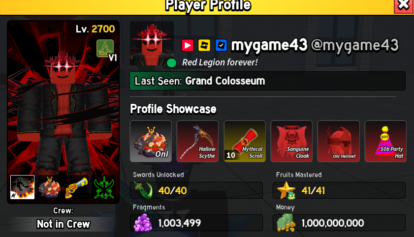 ONI FRUIT LEAKED⁉️

On <a href="/mygame43/">mygame43</a> his profile is an "fruit" shown called Oni that isnt in the game.
What do you think? 
#Roblox #Bloxfruits