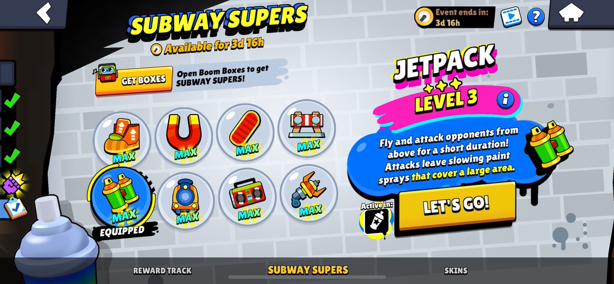 Maxed out the subway super powerups, how are you doing in progress? How does this event compare to other collabs?

Personally, im not a fan of the powerups taking over half the gamemodes. I want to play the game on maps I enjoy without brawlers flying across the map

#BrawlStars