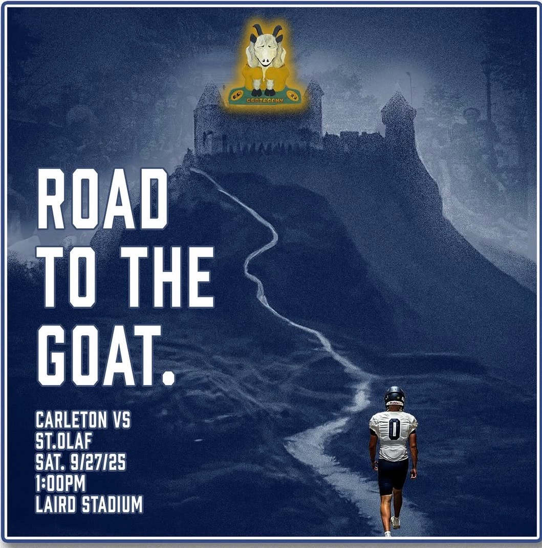 CarletonFB's tweet image. 104th meeting for the Battle for the Goat Trophy.  #KeepStackin