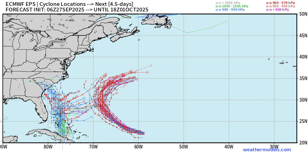 eastwx's tweet image. 11:50am Saturday Tropical Update:

In my discussion, as well as on-air yesterday morning, I outlined 3 possibilities with Imelda-to-be... 1) the system plows inland into the SC and the interior Carolinas, 2) the system stalls just offshore for several days, or 3) the system turns…