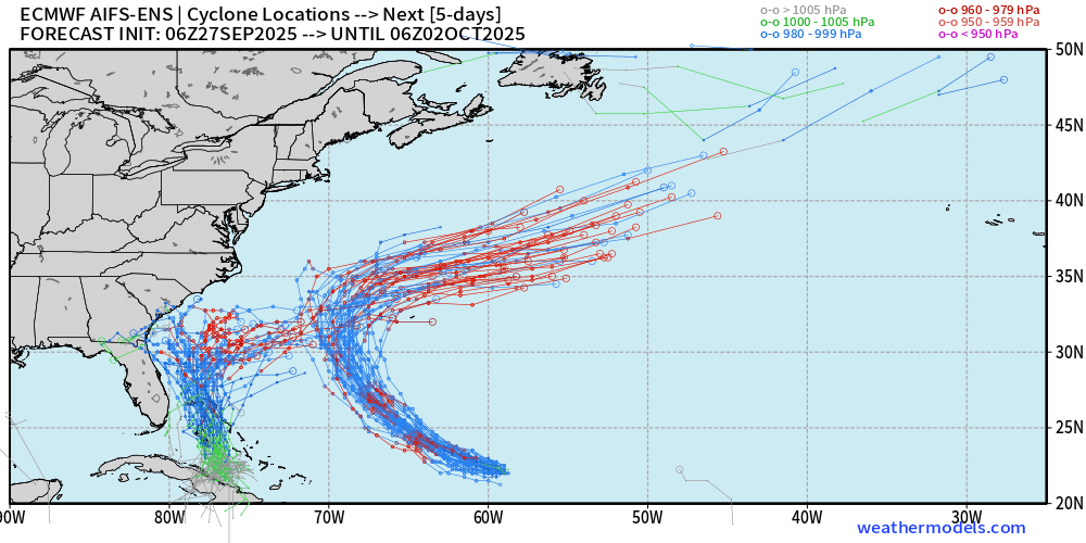 eastwx's tweet image. 11:50am Saturday Tropical Update:

In my discussion, as well as on-air yesterday morning, I outlined 3 possibilities with Imelda-to-be... 1) the system plows inland into the SC and the interior Carolinas, 2) the system stalls just offshore for several days, or 3) the system turns…