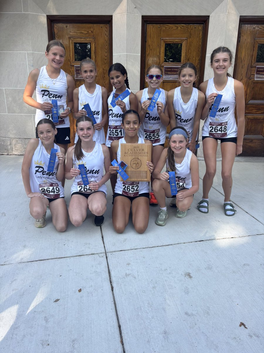 PennGirlsXC's tweet photo. The Future Lady Kingsmen made us proud this morning dominating the Middle School Race! Lots of hardware going home today. The future is bright for these ladies ☀️ 💛 

The Penn Varsity Girls are up next!

#PGXC #PHMexcellence https://t.co/S7WkP4PALS