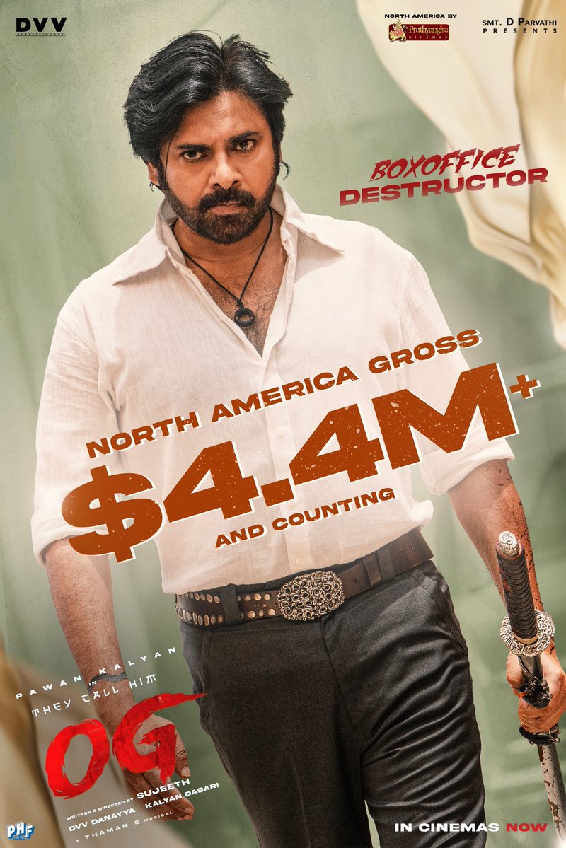 The BOX OFFICE is BLEEDING RED 🔥 

$4.4M+ North America Gross and RAMPAGING ahead ❤️‍🔥

#OG #TheyCallHimOG #BoxOfficeDestructorOG