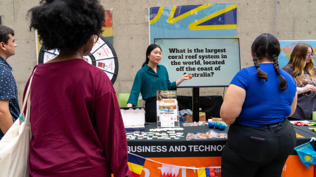 RITbusiness's tweet photo. Happy World Tourism Day! 🌎

Thank you for celebrating with us! 

The SAU Lobby came alive with global flavors, fun activities, and great conversations, all thanks to you. 📷✈️

We hope you left inspired to explore new places, near or far. https://t.co/SRXIxFtq5P