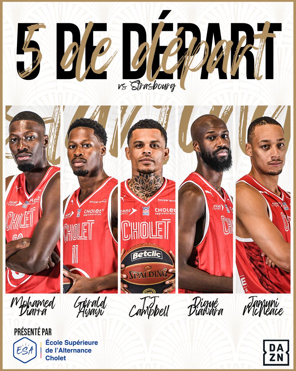 CB_officiel's tweet photo. Le 5 de départ face à @sigstrasbourg pour cette 1ère journée de @Betclic_ELITE

#CBSIG #CBFAMILY https://t.co/lz4Ibb1YQv