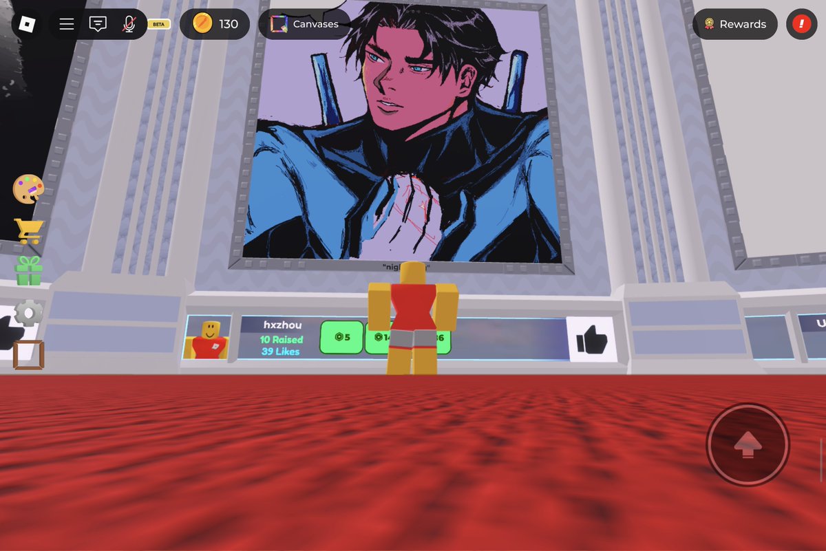 Just drew nightwing (not yet finished) on roblox but talk to who
