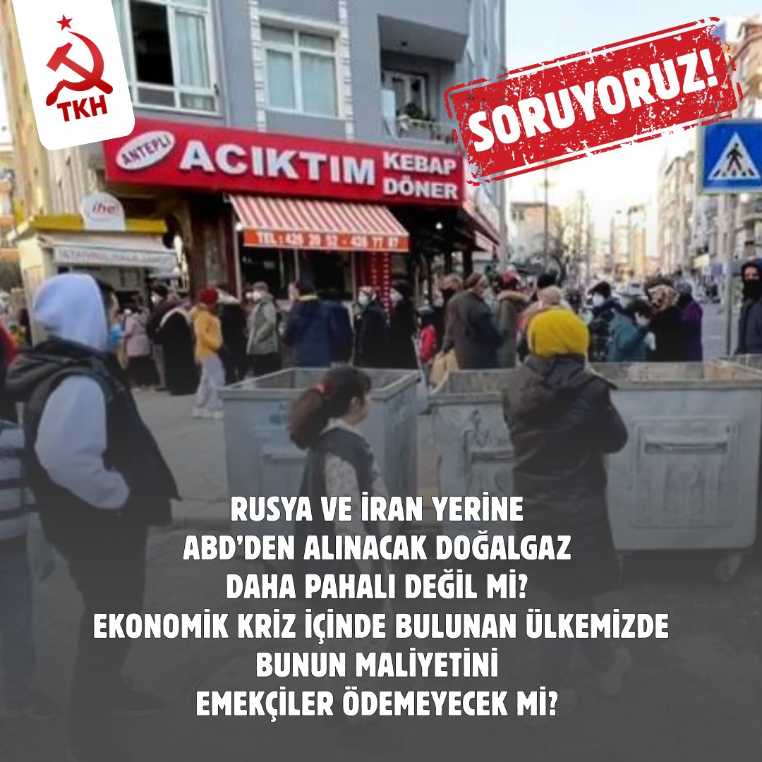 Soruyoruz!

Rusya ve İran yerine ABD’den alınacak doğalgaz daha pahalı değil mi? 

Ekonomik kriz içinde bulunan ülkemizde bunun maliyetini emekçiler ödemeyecek mi?