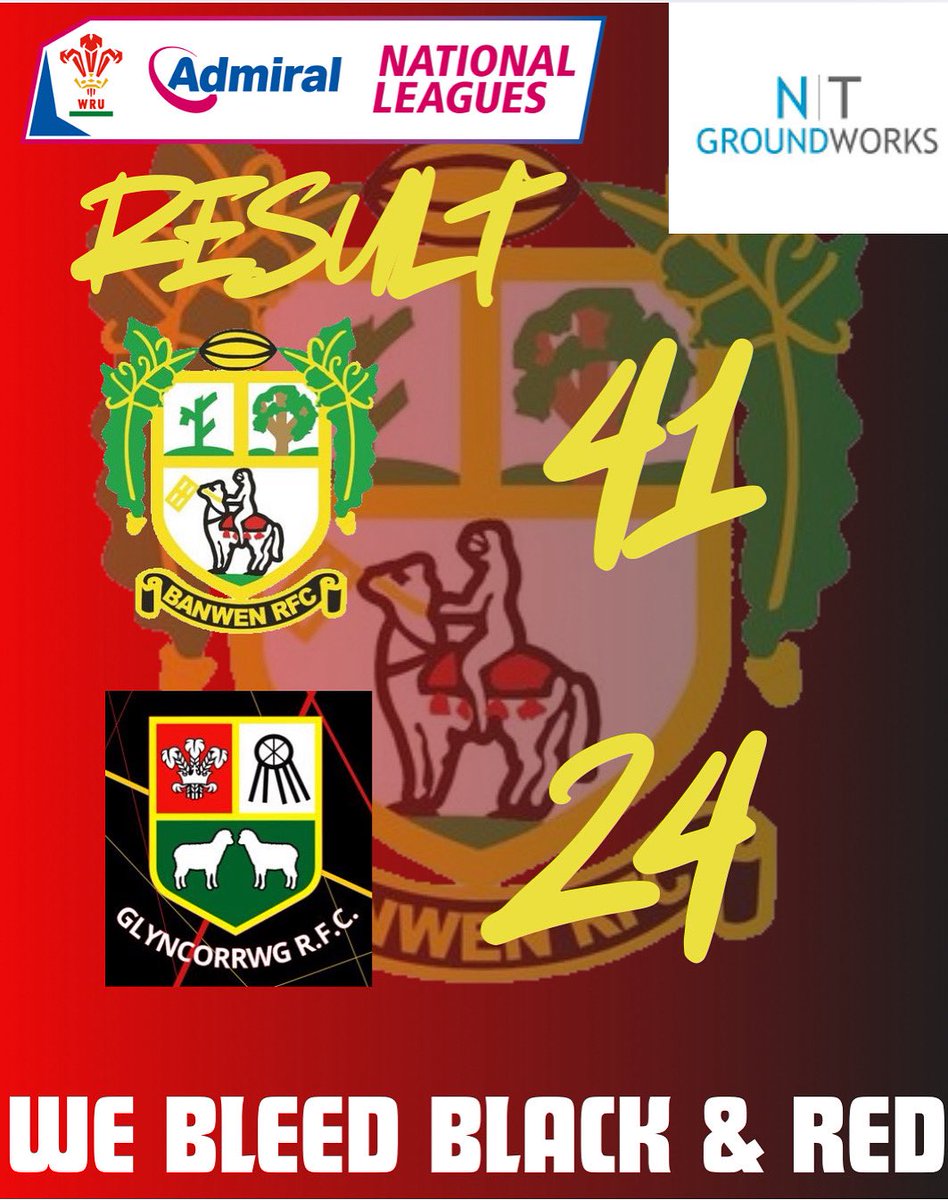 Into the next round we go 🫶

Big thank you to <a href="/glyncorrwgrfc1/">Glyncorrwg RFC</a> for the tough encounter today. We look forward to doing it all again in a few weeks 👍

#webleedblackandred🖤❤