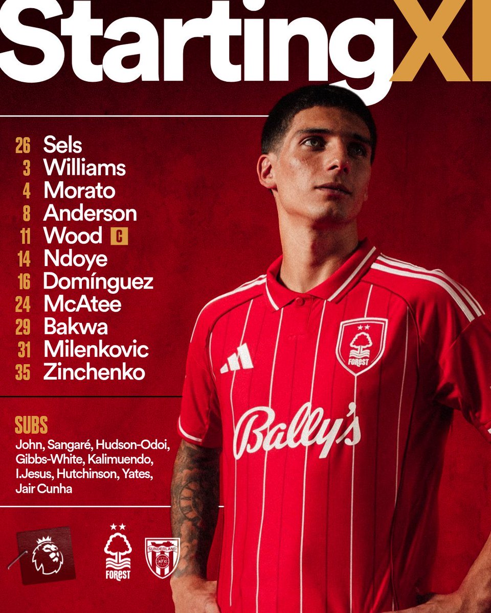 Se volvió loco nuestro DT: sin Morgan Gibbs-White, iniciando con McAtee, sin Igor Jesus, con Domínguez en lugar de Sangaré. 
En fin, ya veremos.