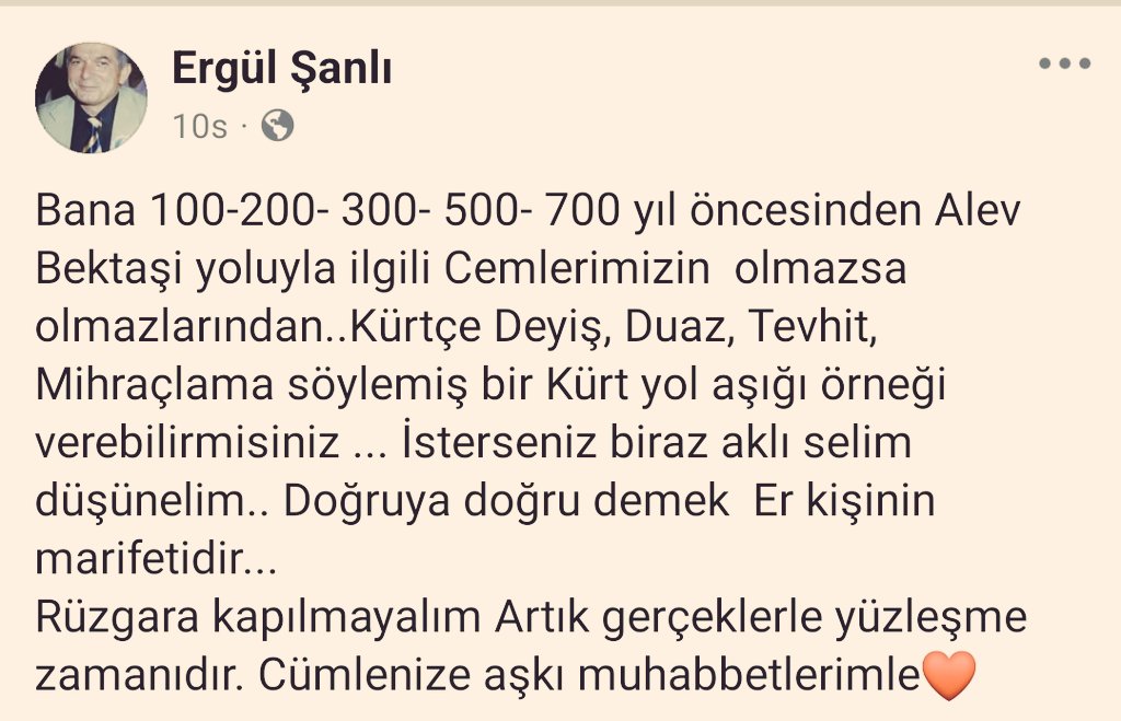 Dede Kargın Ocağı dedesi Ergül Şanlı Dedenin tartışmalara dair düşüncesi.⏬