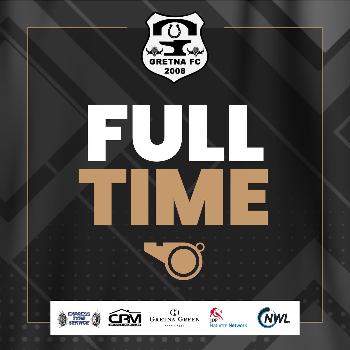 A goal at the end from Sam Atkinson 

Full Time
Carluke 0 Gretna 4