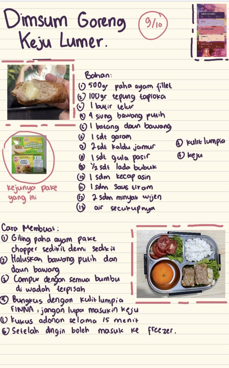 powderyperfume's tweet image. ❣️Thread resep andalan buat bekal ngantor🐥
(will be updated)
#bekalkantor #idebekalkantor #resepbekal 

1. Dimsum goreng keju lumer 
2. Chicken cordon bleu