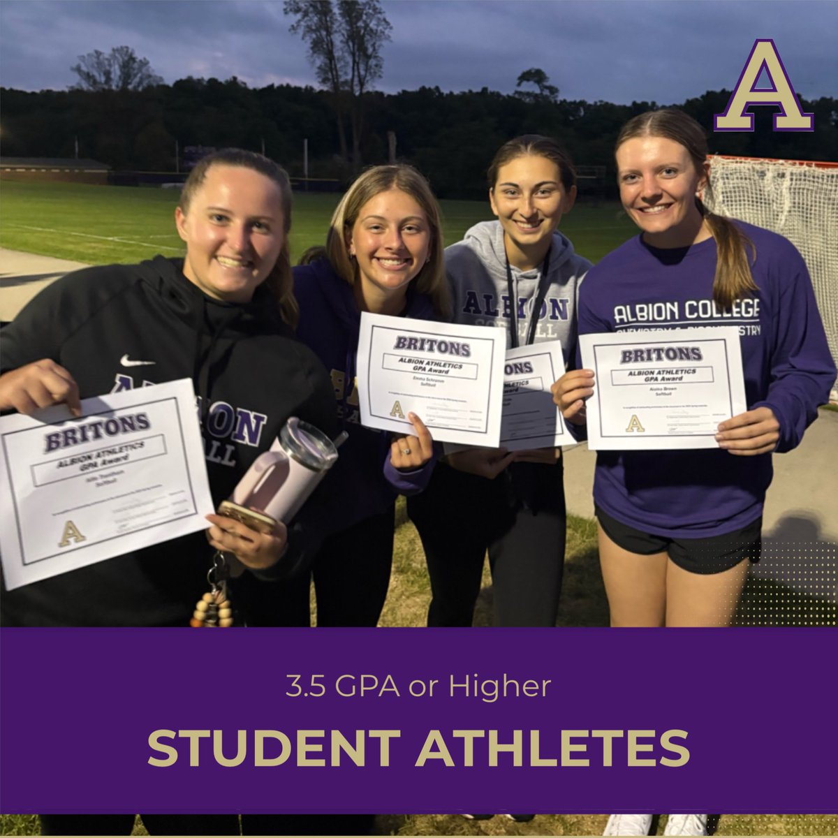 Please join us in celebrating and recognizing our student athletes of the softball program who held a 3.5 gpa or higher last spring semester:

Allie Trantham
Emma Schramm
Kayla Cole
Alaina Brown

Great work ladies! 

#GoBrits