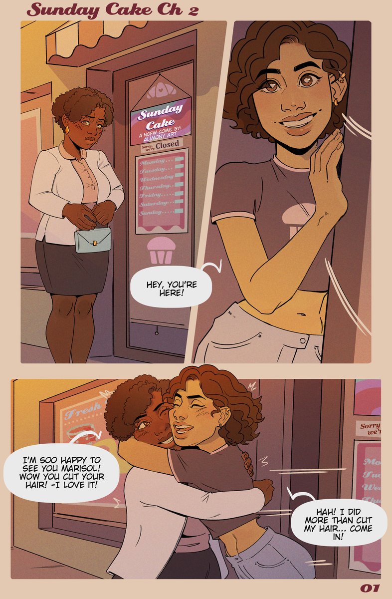 Heey I'm back, I took a social media break to lock tf in and draw chapter 2 of my older nsfw comic, Sunday Cake. I'm Streaming today to work on the new cover art if anyone wants to pop in while I work: picarto.tv/Alimonydrawing…