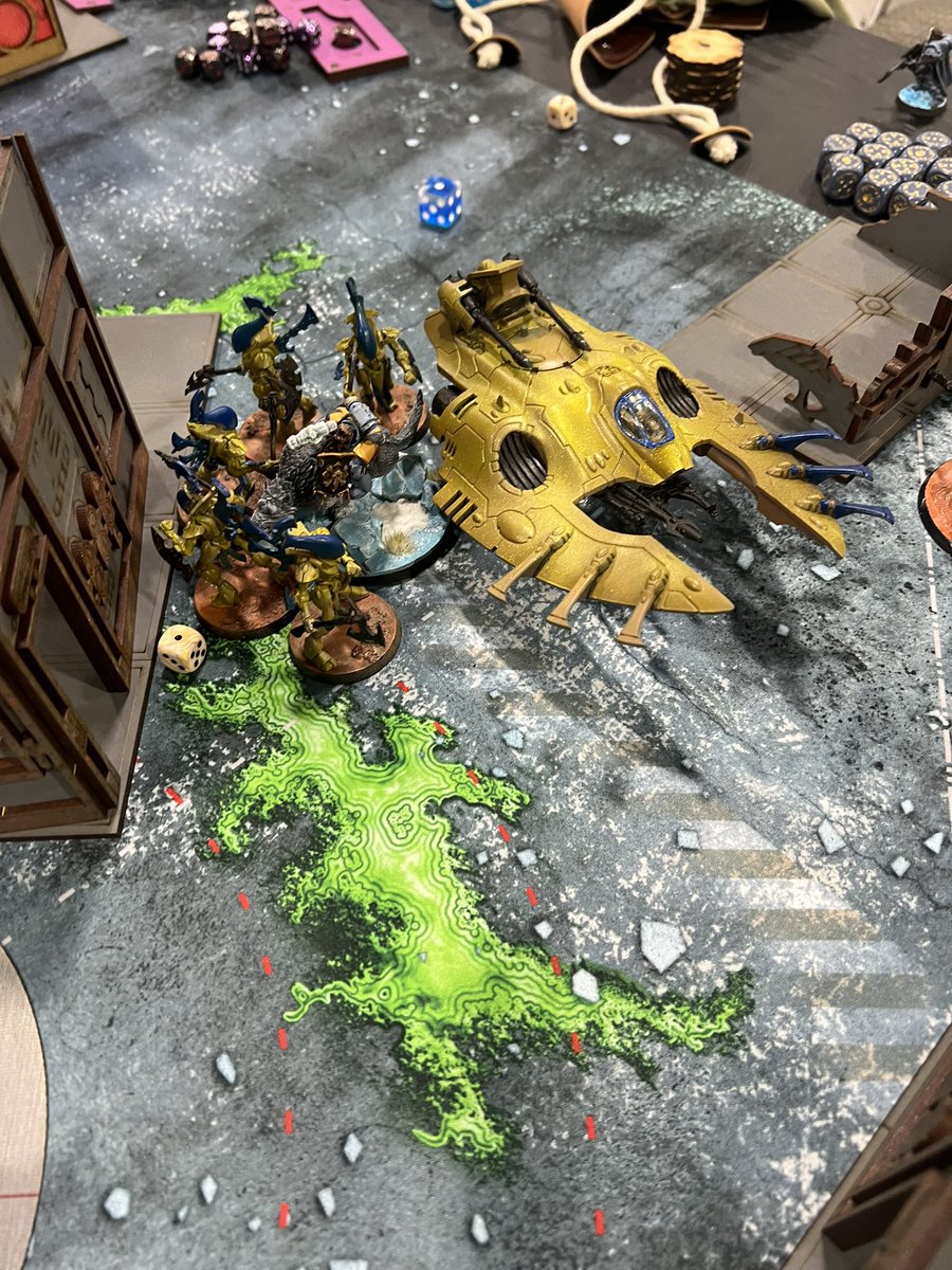 Lost 14-6 WTC score. -1damage helped with a lot of his 2 damage attacks. It was neck to neck most of the game but he had last turn score advantage to pull the lead. 

The Bottom Table Heroes tied the round 83-77 

Time for Lunch! I’ve been eyeing a churro sundae over there.