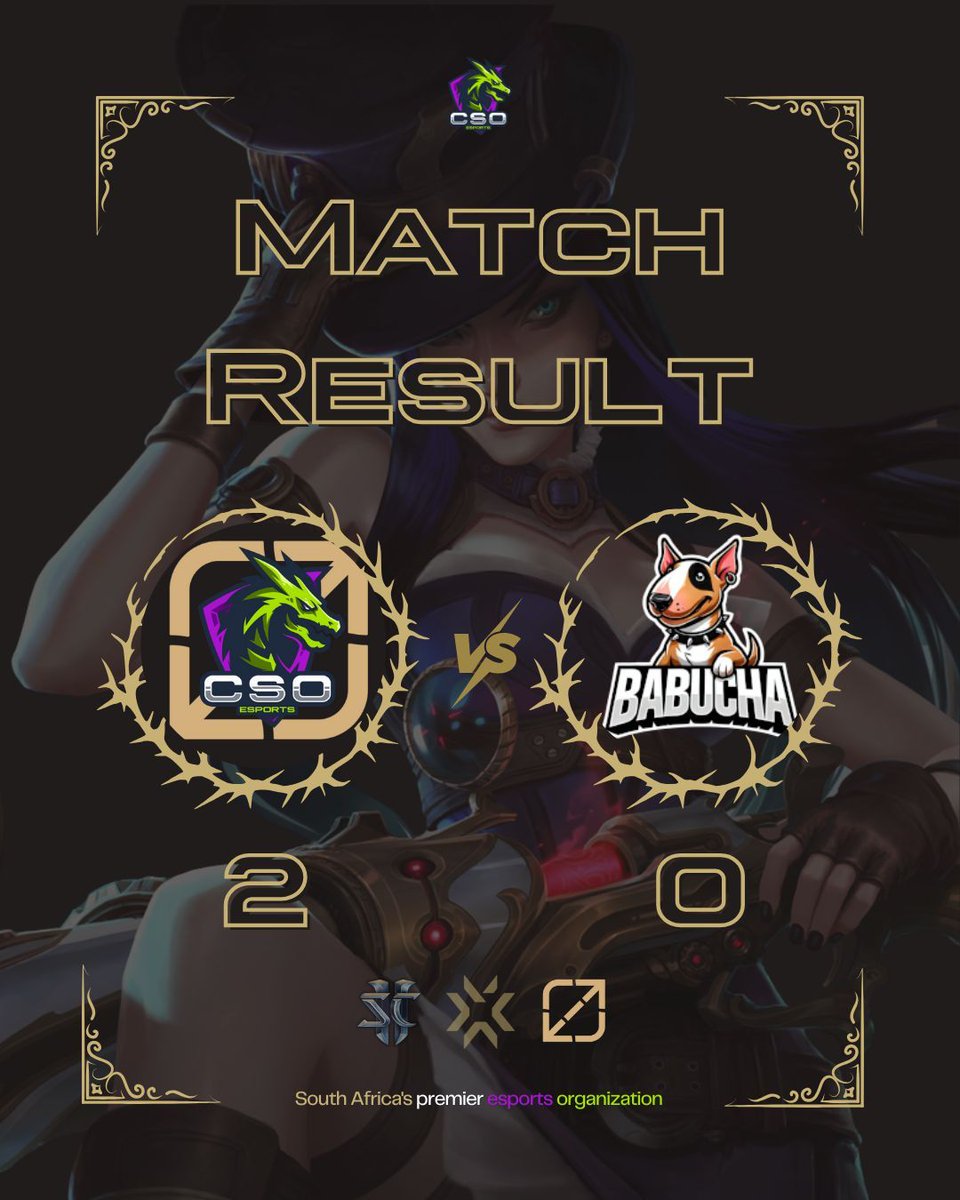 🐉 CSO Esports 2️⃣ - 0️⃣ BABUCHA ⚔️

Our League squad locked it down with a clean sweep on the Rift.
Discipline, synergy, and dragon fire—nothing stood in our way tonight. 🔥

#CSOEsports #LoL #DragonDynasty #Victory