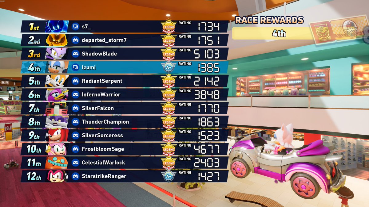 SomeWeab's tweet image. #SonicRacingCrossWorlds Believe me when I say I was scared when I got fourth in a lobby near full of Legends