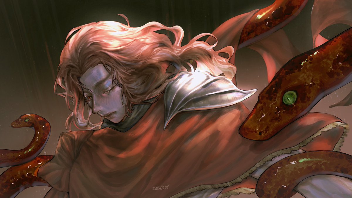 Zaseda_yp's tweet photo. ᴍᴏɴɢʀᴇʟ ɪɴᴛʀᴜᴅᴇʀ 🐍

 #eldenring #eldenringart #eldenringfanart #eldenringdlc #messmer #messmereldenring #messmerfanart #fanart #digitalart https://t.co/eOD6fBne8X