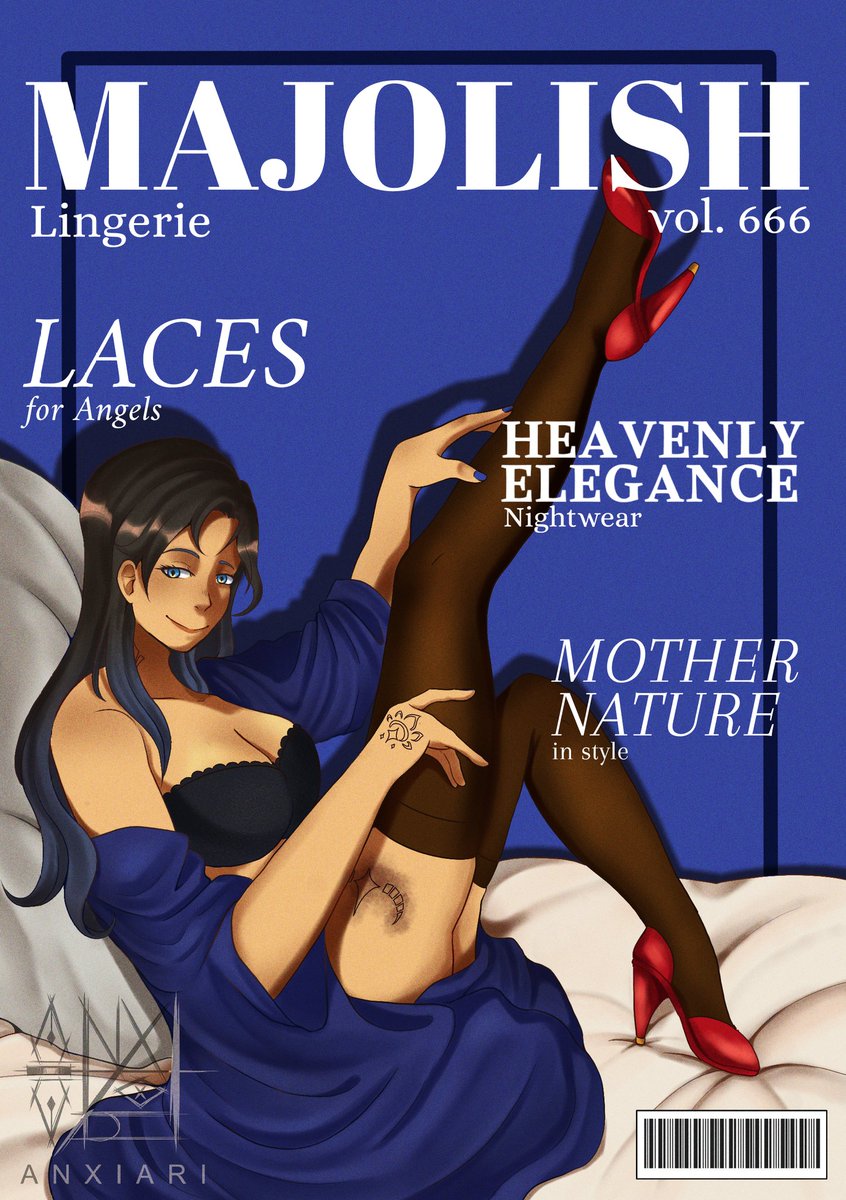 AnxiAri's tweet photo. [OM! OC] 

MAJOLISH Magazine, Lingerie Edition 

Ft. Archangel Ariel 

 #anxiarts #obeyme #ObeyMeNightbringer #obeymefanart #obeymemc https://t.co/wLlOzFVNfZ