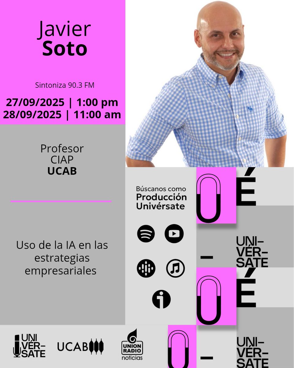 En minutos tenemos una cita por <a href="/MundoURWeb/">Mundo UR</a>. 

Escúchanos por:
📻90.3 FM (Caracas)
💻mundour.com/live-urn/

¡Somos las voces de la Universidad venezolana!