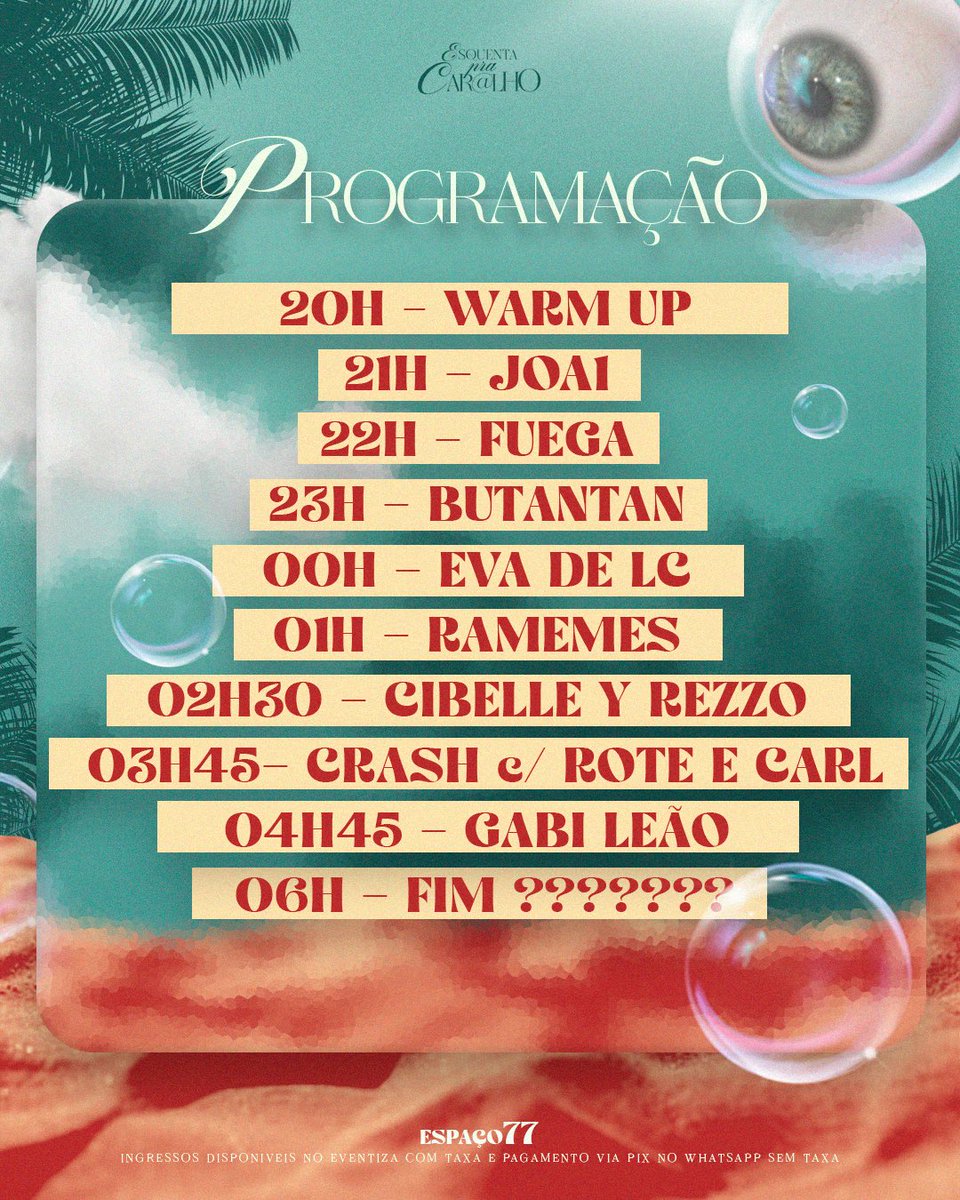 VAI SEGURANDO O TIME TABLE CAR@LHO
ingressos: linktr.ee/caralhoquevira…