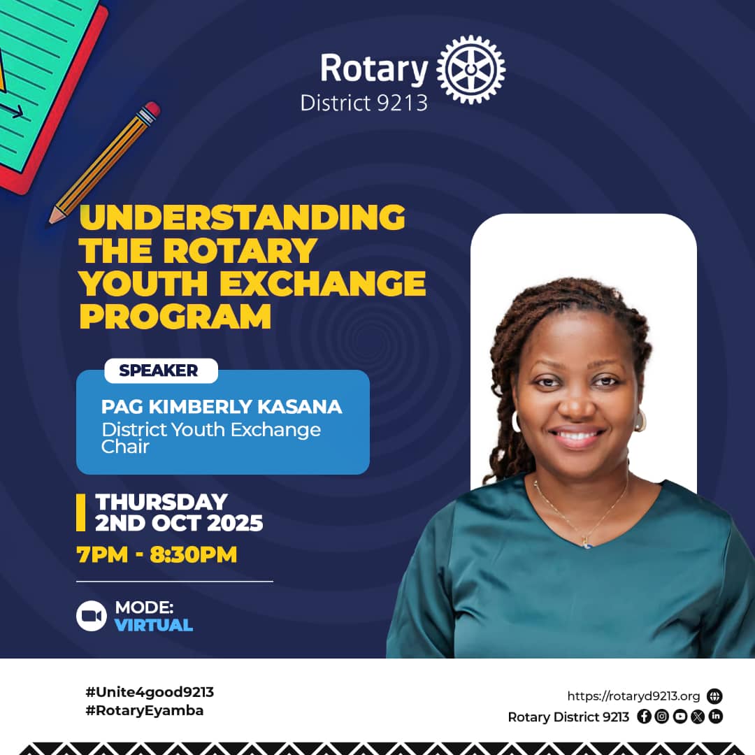 Let's join in next Thursday as  <a href="/kimsview/">Kimberly Kasana</a> takes us through an insightful session on:

Topic: Understanding The Rotary Youth Exchange Program

Don’t miss this opportunity to learn more about how Rotary connects youth with the world. 
 #aYouthExchange 
#RotaryEyamba