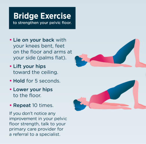 Ladies, your pelvic floor is crucial for support and function - and this doesn't get communicated enough. Simple exercises like this bridge exercise done regularly can help to increase pelvic floor strength and tone so bladder leakage can be improved.
#PelvicFloorExercise