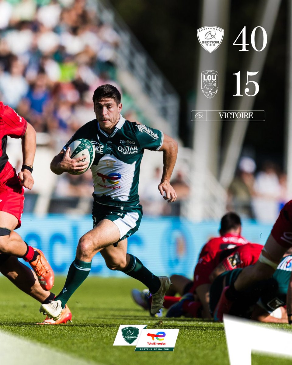 𝑽𝑰𝑪𝑻𝑶𝑰𝑹𝑬 ! Nos Béarnais s'imposent au Hameau avec le bonus offensif 🔥

#SPLOU #TOP14 #HonhaSection