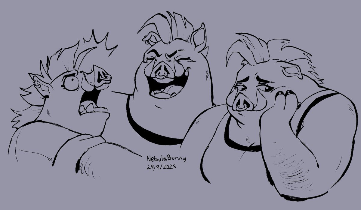 Pigtail drawings by @/Nebulabunny on Furaffinity!