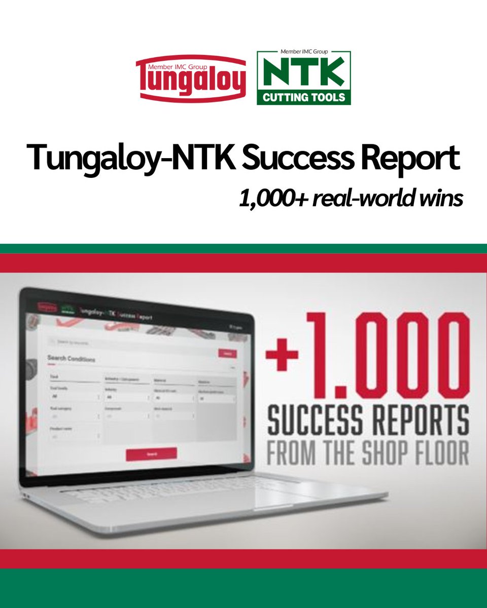 TungaloyUK's tweet photo. ๐1,000+ success stories.
The Tungaloy-NTK Success Report platform has passed 1,000 real-world cases โ searchable by industry, material, or application.
๐Explore here: https://t.co/Cgv9ydJbRz
.
.
.
#SuccessReport #CNC #Machining #Engineering #ukmfg https://t.co/hYjIMbLW7F