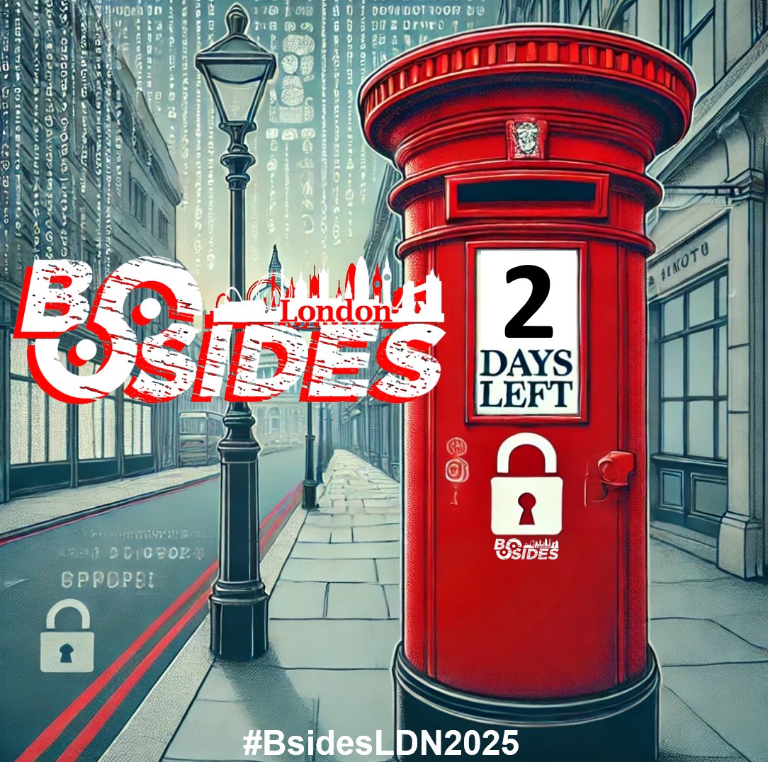 Our CfP closes at 2359hrs on the 30th Sept (that's tomorrow)!
If you have a Talk, a Workshop, or wish to give you first talk on our Rookie track, you are running out of time!

cfp.bsides.london/bsides-london-…