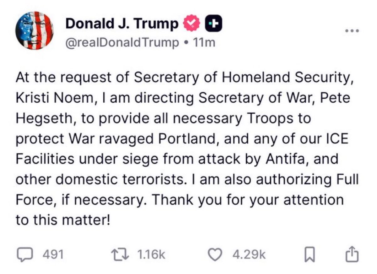 My friends in Portland, please stay safe and be careful. None of this is okay, and they will be itching for an excuse to pull the trigger