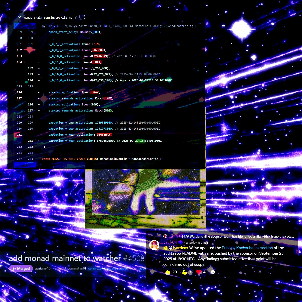 [monad updates: staking soon on testnet-1]

not much happened publicly in <a href="/monad/">Monad (mainnet arc)</a> this week, but digging through github, audits, and related activity reveals quite a bit.

dev-side ///

&gt; staking, monad v0.11, and execution four are scheduled to launch around september 29.