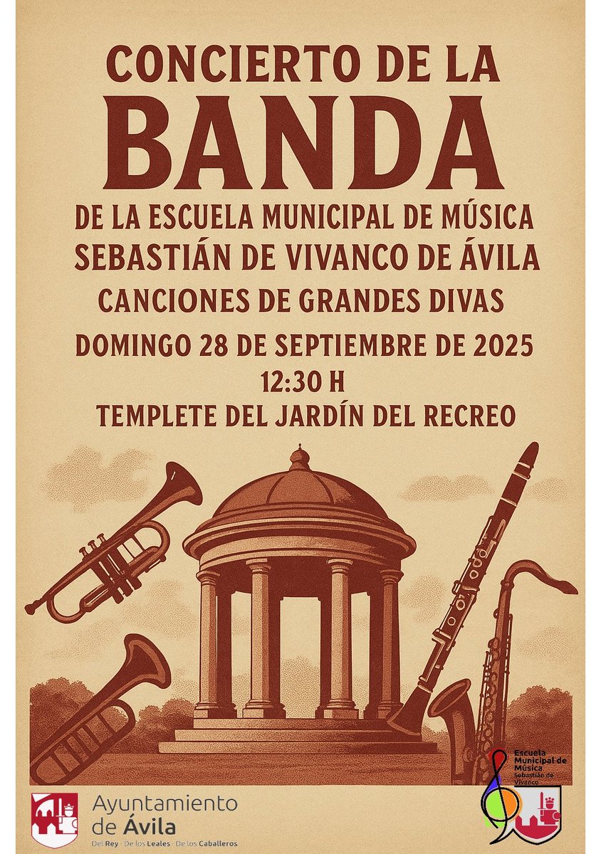 📣 Súper plan para la mañana del domingo 28 de septiembre: paseíto por el centro de Ávila y concierto🎼🎵🎶
La mejor manera de inaugurar el otoño 🍂🌰🍁
#familiaEMMAV
<a href="/AvilaTurismo/">Turismo de Avila</a>