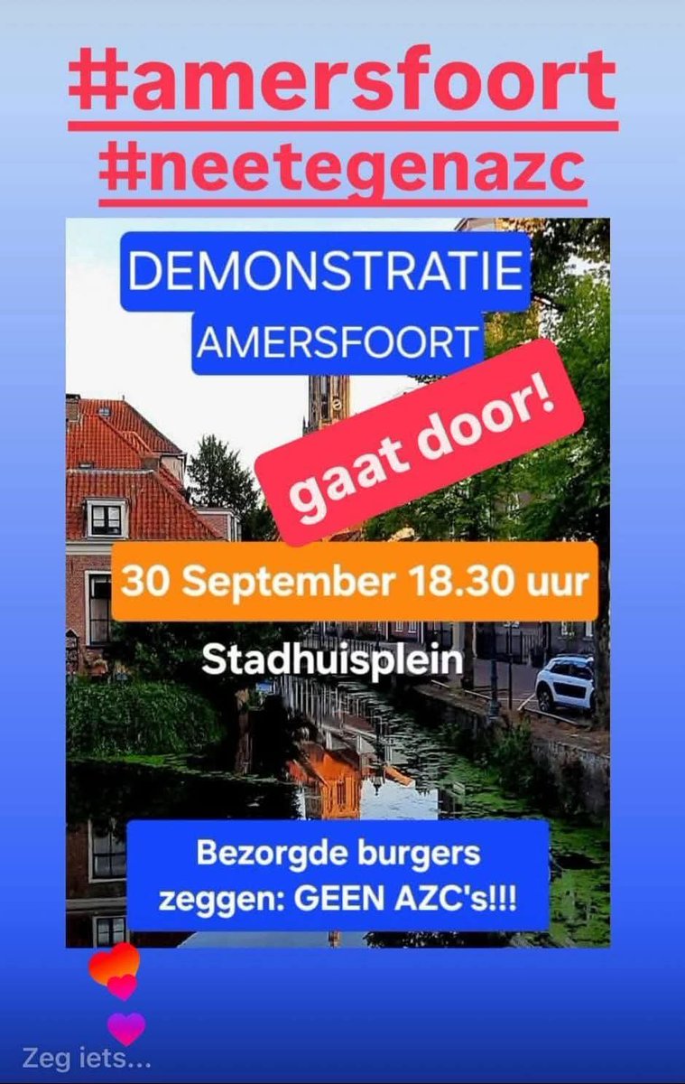 JokePrive's tweet photo. Ik woon er niet, maar delen kan altijd 😉
#Amersfoort #neetegenazc #demonstratie #KomOok! https://t.co/VhTY6qiHjI