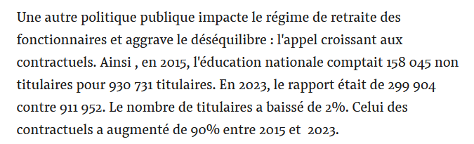 Une autre illustration : la montée des contractuels appuie la demande de suppression du régime des pensions des fonctionnaires blogs.mediapart.fr/francois-jarra…