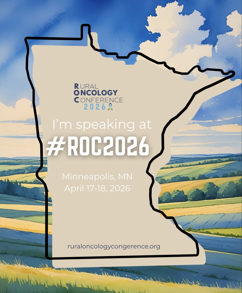 Thrilled to be speaking at the Rural Oncology Conference 2026! April 17–18 in Minneapolis, MN. Join us for practical sessions on equitable cancer care in rural areas. Healthcare pros, let's collaborate!
Register: loom.ly/7B_f6F0
See you there! #ROC2026 #RuralHealth