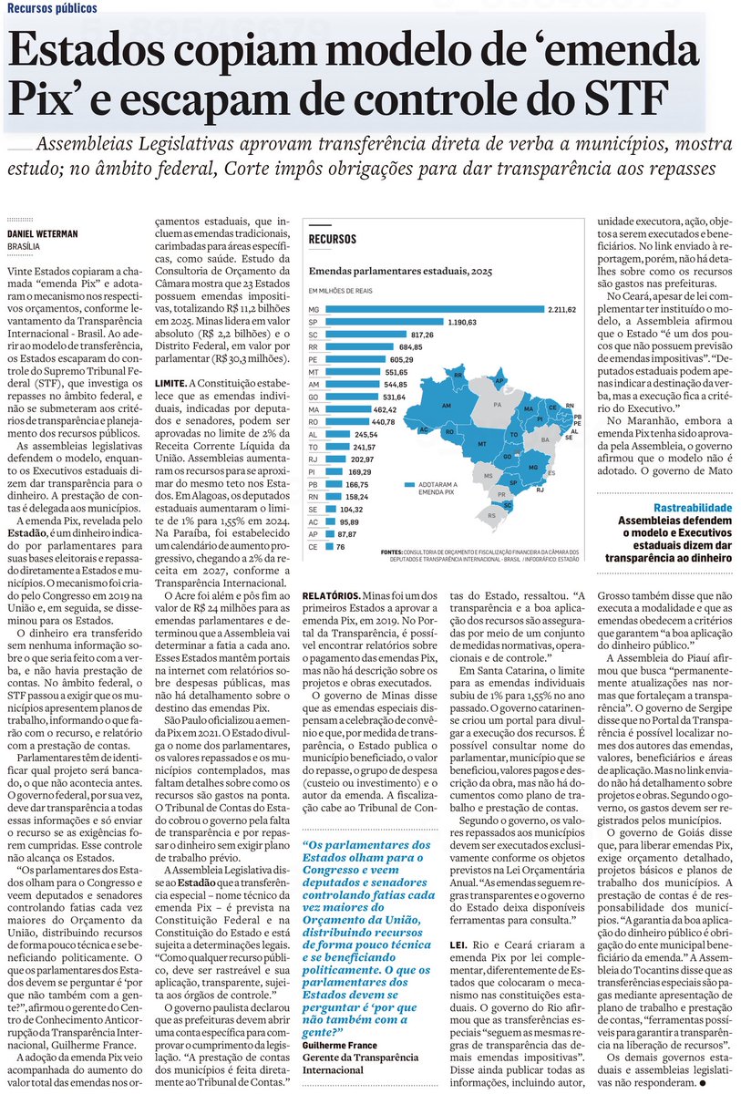 EconomicsArtBRL's tweet image. Maus exemplos na gestão de recursos públicos parecem proliferar bem mais fácil do que os bons exemplos. Emendas PIX deveriam ser erradicadas, pois, ao contrário do argumentado pelas casas legislativas e pelos governos estaduais, transparência é pouca, abrindo ainda mais espaço…